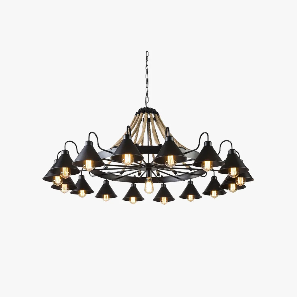 Natural Alessio Vintage Industrial Rope Chandelier Metal Living Room Healthy
