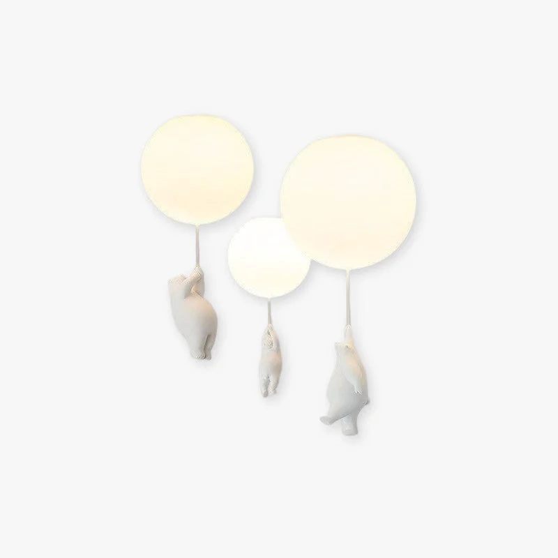 Specialty Fateh Bear Balloon LED Flush Mount Ceiling Light 3 Style White Powerful