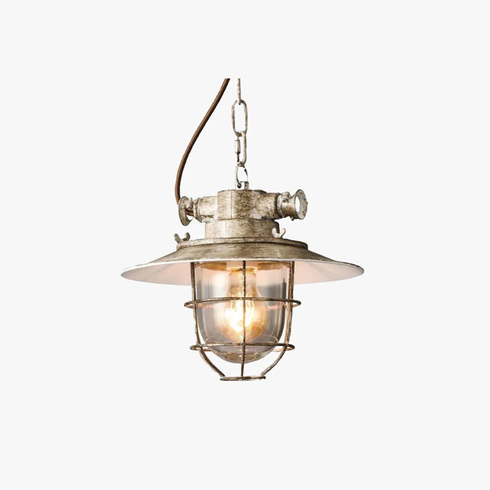 Environmentally Friendly Alessio Industrial Metal Glass Pendant Light White Blue Bedroom Expertly Made