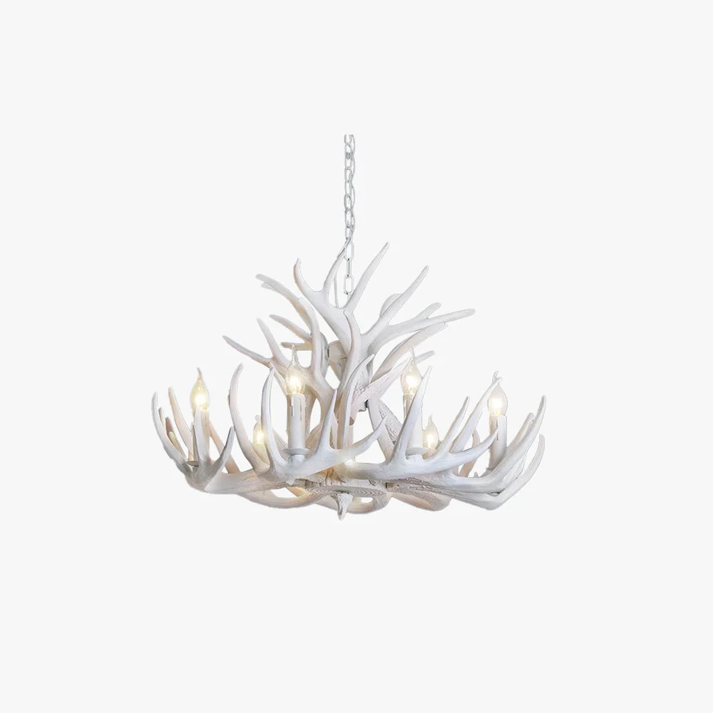 Easy-to-Use Silva Rustic Antler Metal Resin Chandelier White Dining Room Elegant