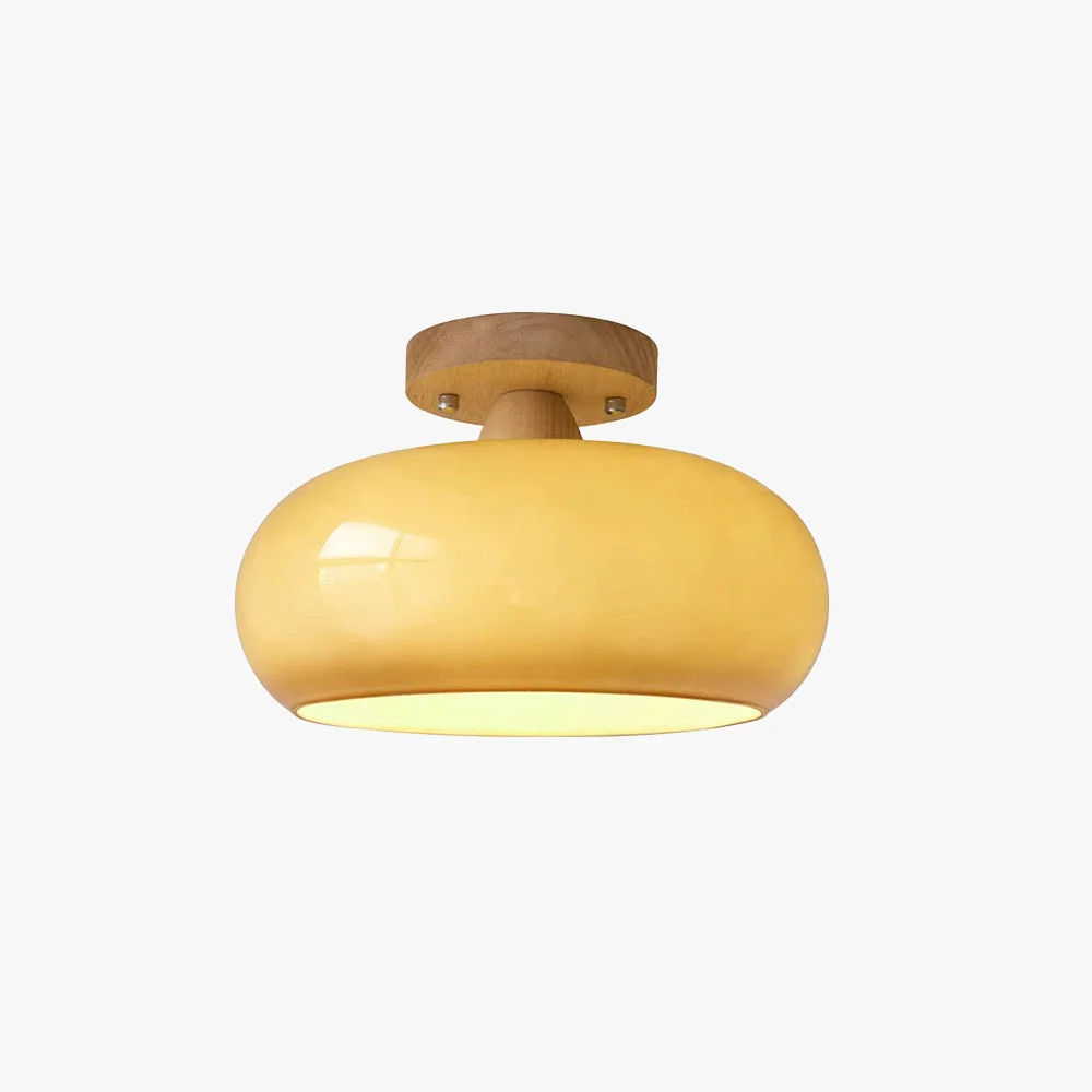 Elegant Hailie Modern LED Flush Mount Ceiling Light White Yellow Metal Living Room Crafted