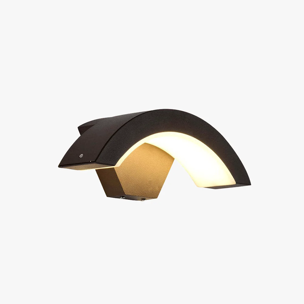 Classic Orr Nordic Arc Metal LED Outdoor Wall Lamp Black Minimalist