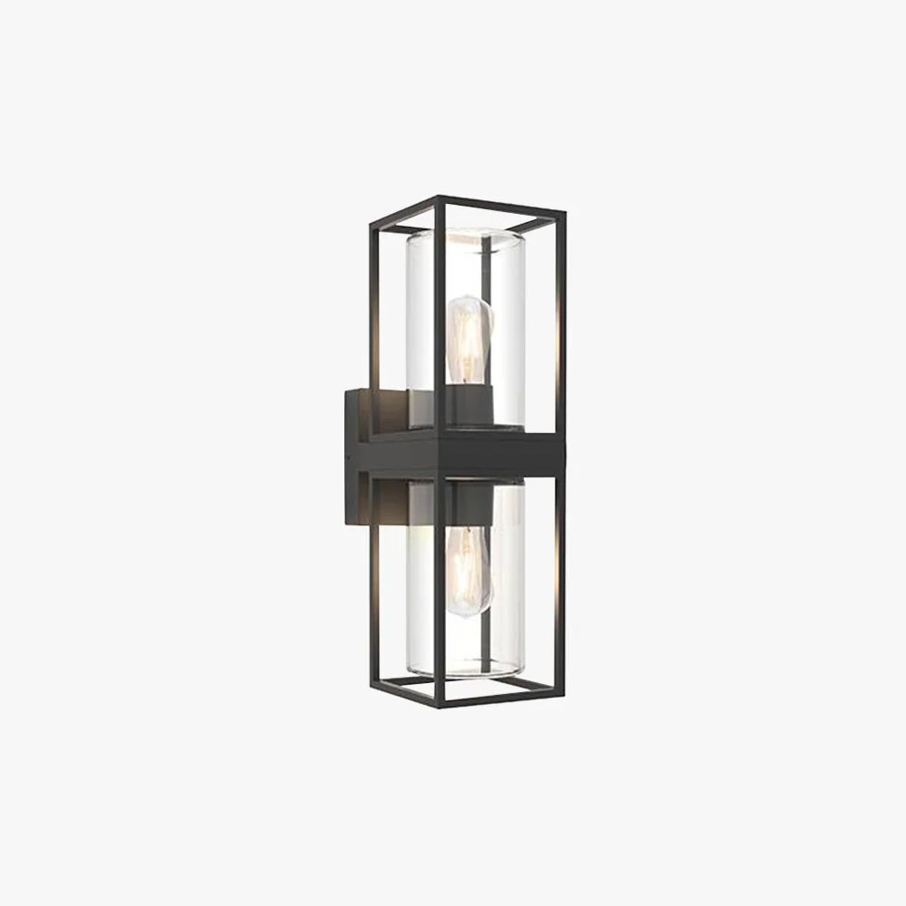 Fashionable Alessio Modern Rectangular Metal Outdoor Wall Lamp Black Exclusive