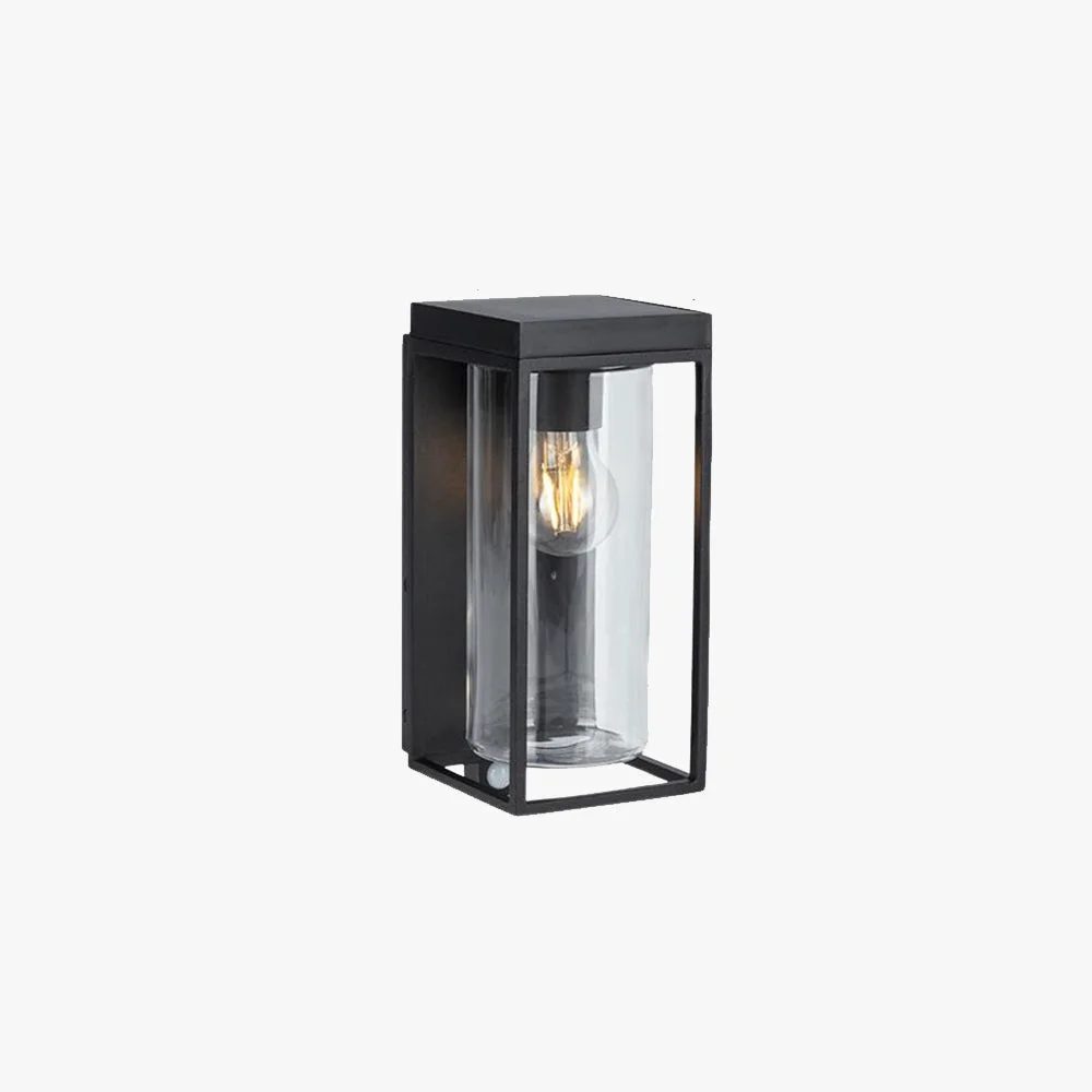 Premium Material Orr Modern Rectangular Solar Waterproof Metal Glass Outdoor Wall Lamp Black Flexible