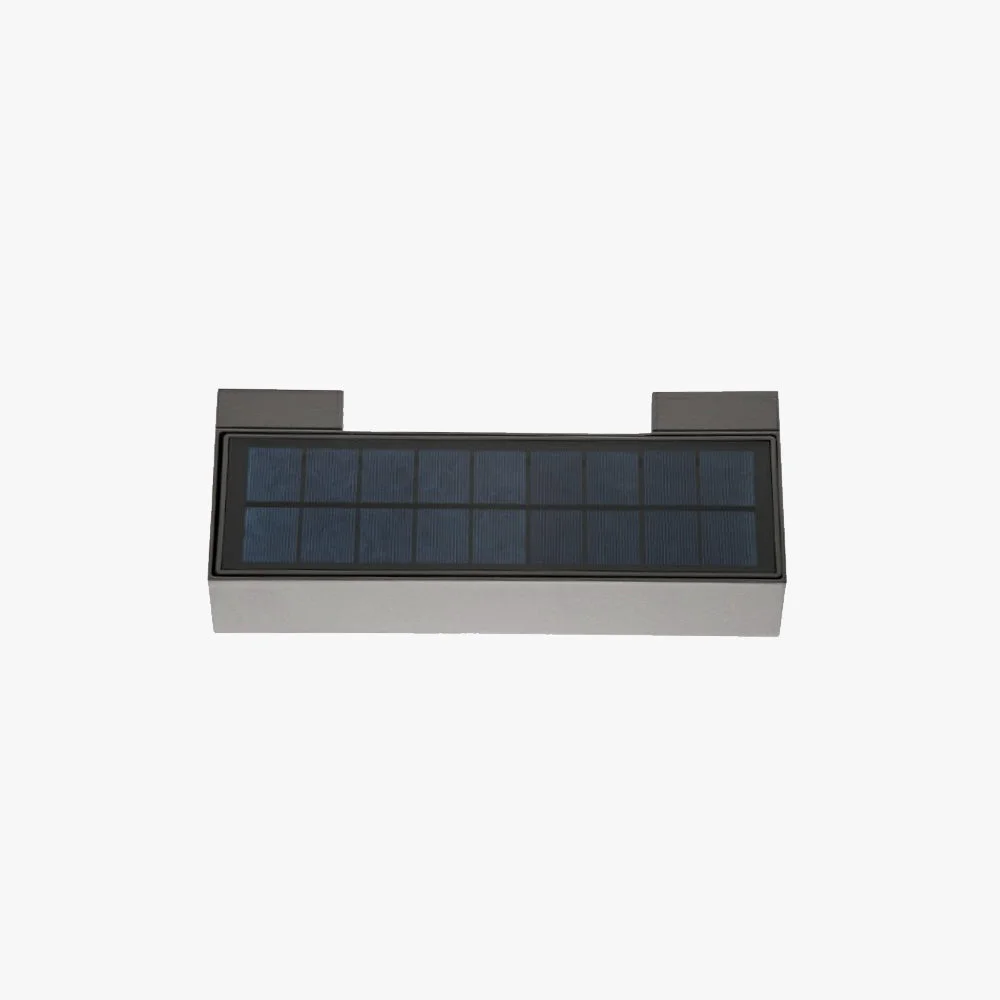 World-Class Orr Modern Metal Acrylic Solar Waterproof Outdoor Wall Lamp Black Smooth