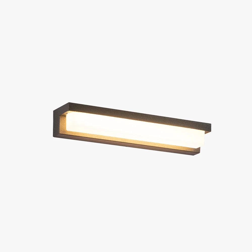 Optimized Orr Modern Rectangular Metal Acrylic Outdoor Solar Wall Lamp Black Sophisticated
