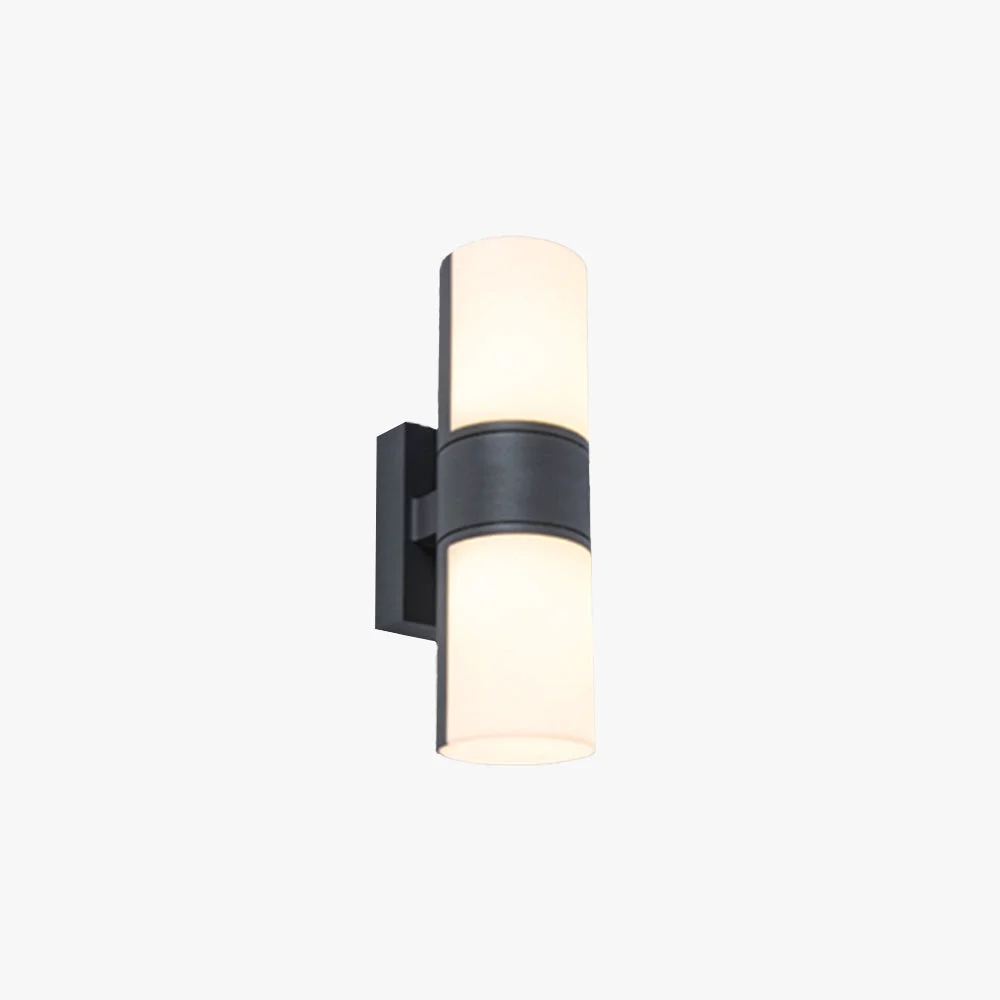 Premium Material Orr Modern Cylindrical Metal Acrylic Rotatable Outdoor Waterproof Wall Lamp Black White Elegant