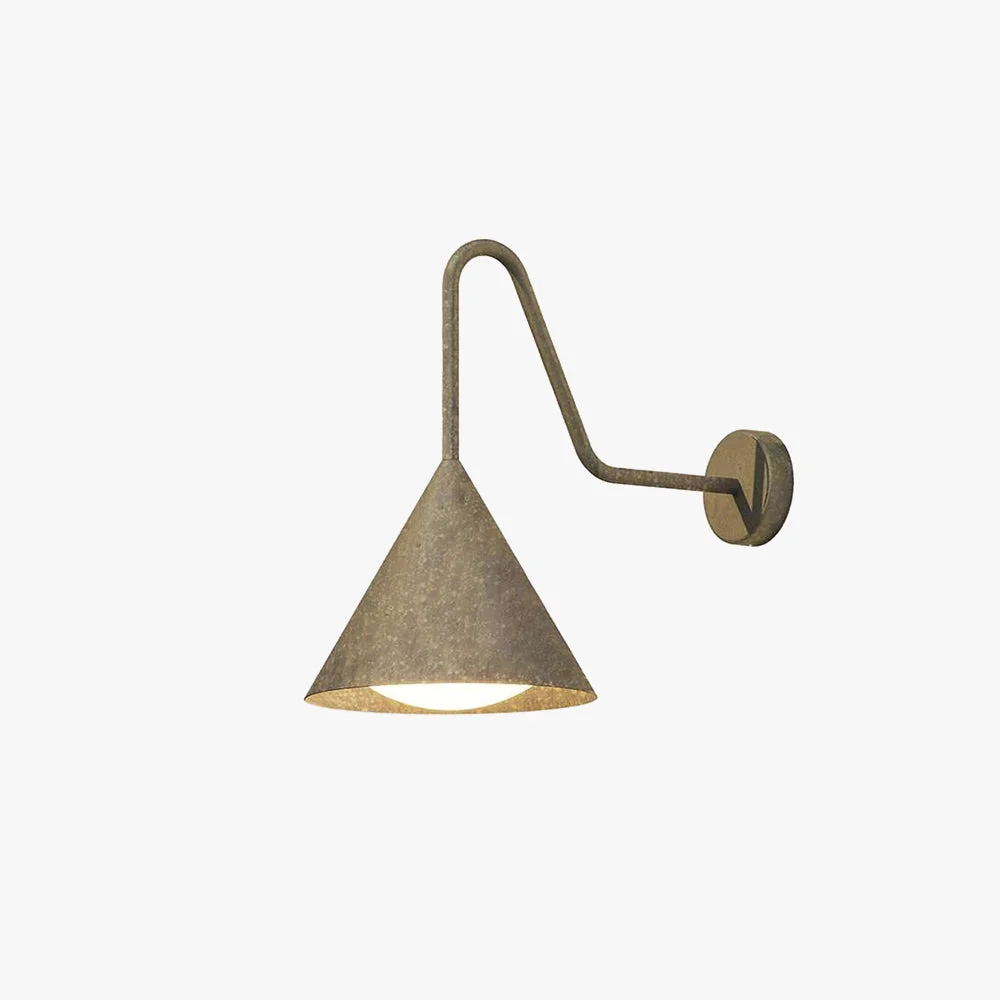 Premium Material Carins Modern Minimalist Cone Metal Outdoor Waterproof Wall Lamp，Black Gold Selected