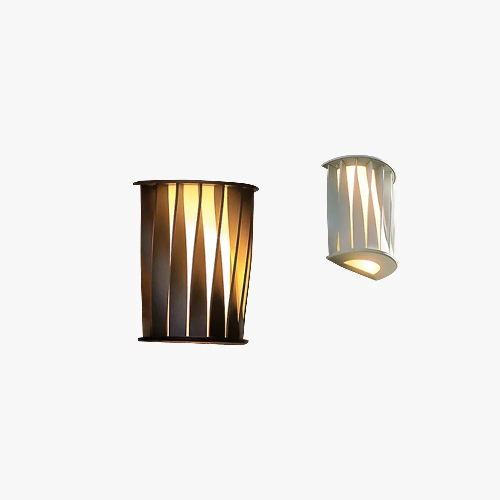 Crafted Orr Designer Semi-cylindrical Acrylic Outdoor Wall Lamp Balck White Trendy