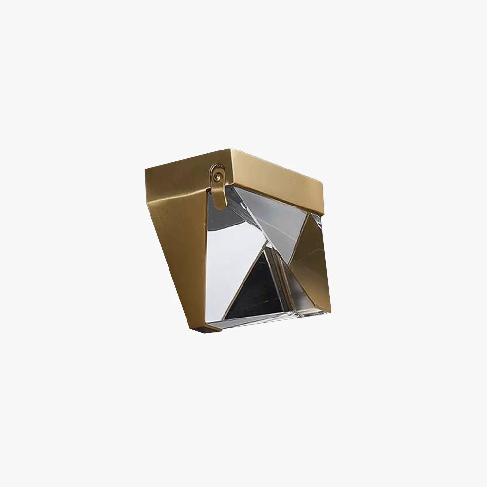 Excellent Orr Waterproof Diamond Shape Metal Crystal Outdoor Wall Lamp Gold Black Pure