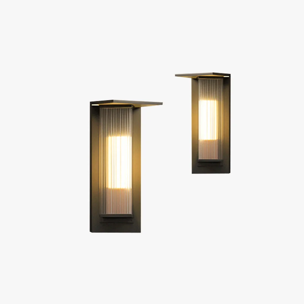 Superior Orr Modern Rectangular Acrylic Outdoor Wall Lamp Black Transparent Enhanced
