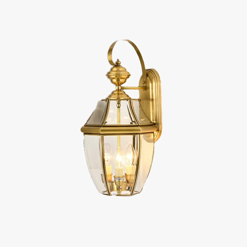Versatile Alessio Vintage Lantern Metal Outdoor Wall Lamp Gold Reliable