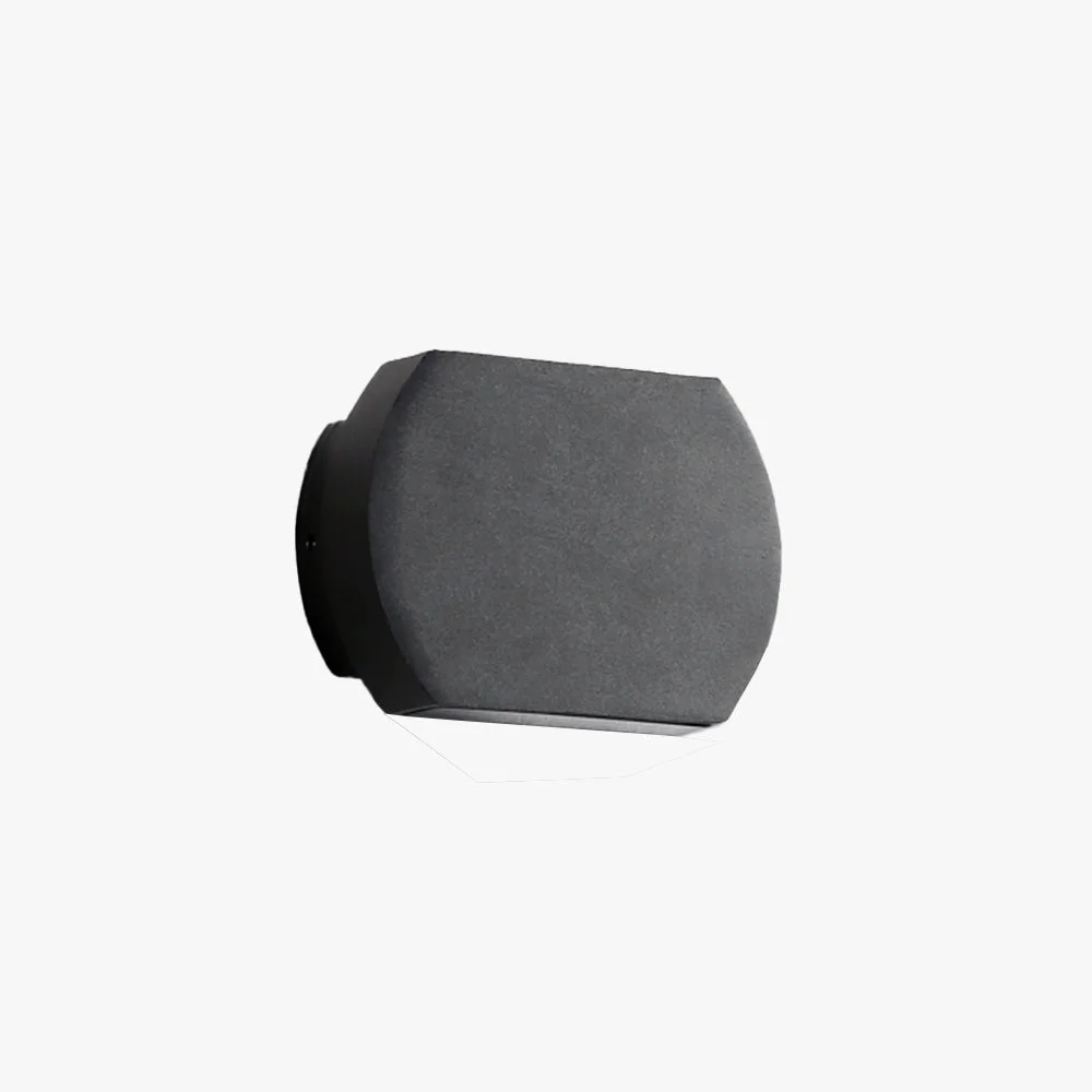 Traditional Orr Minimalist Geometric Metal Outdoor Wall Lamp Black Gray Prestigious