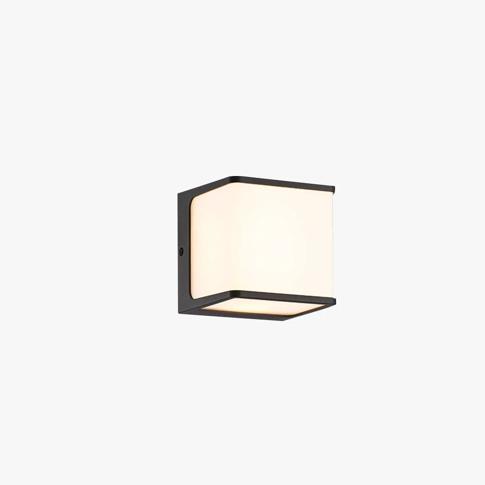 Environmentally Friendly Orr Modern Minimalist Rectangular Acrylic Sensor Solar Outdoor Wall Lamp Black White Certified