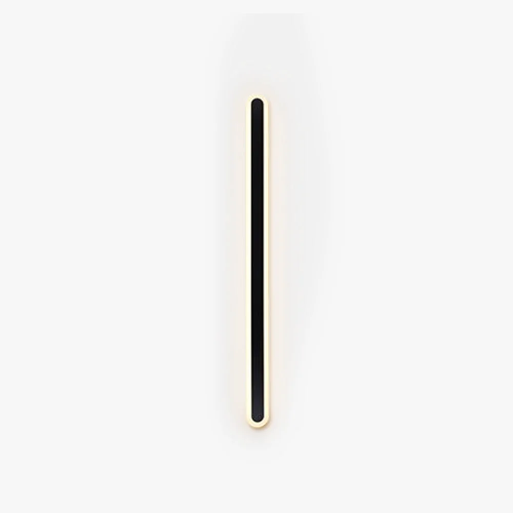 Secure Edge Minimalist Metal Linear Oval Outdoor Wall Lamp Black Durable