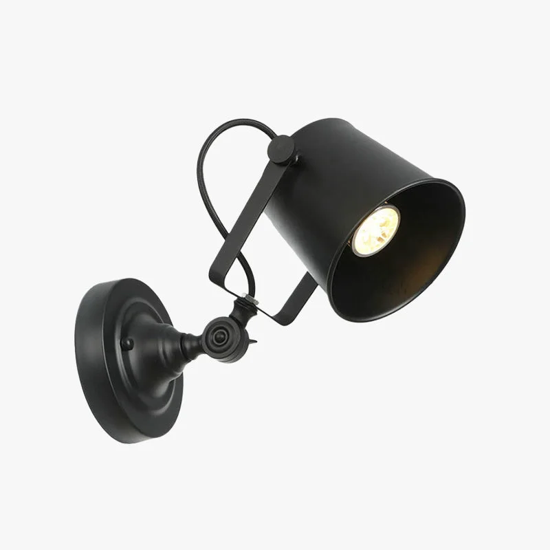 Expertly Made Brady Modern Bucket Metal Adjustable Wall Lamp Black Rust Unique