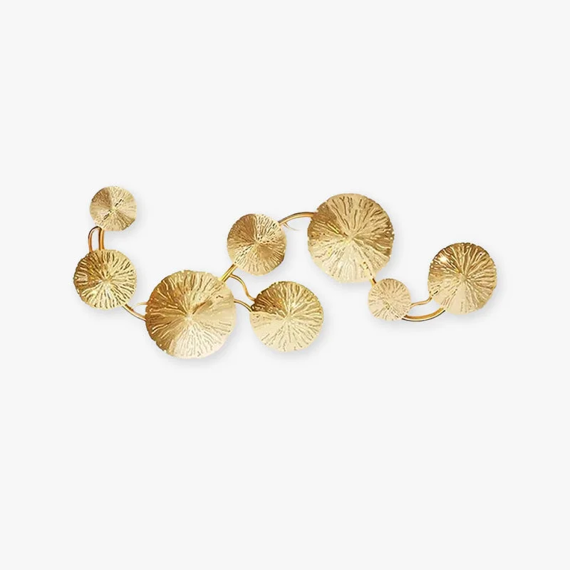 High-Grade Knox Modern Metal Round Lotus Leaf Wall Lamp Gold Practical