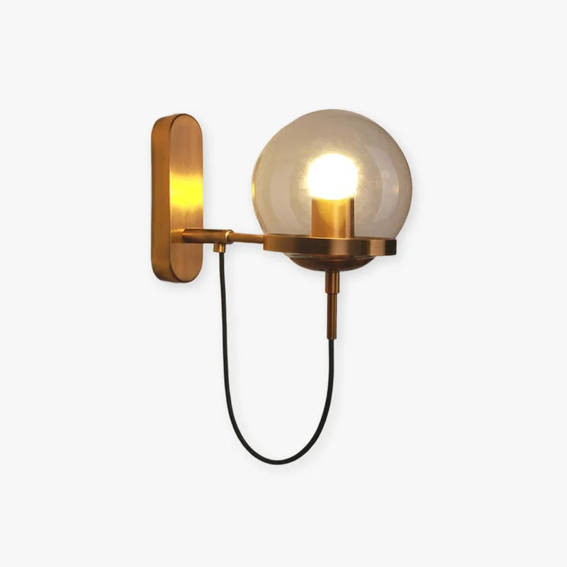 Long-Lasting Alessio Rustic Retro Glass Globe Wall Lamp Black Bronze Premium