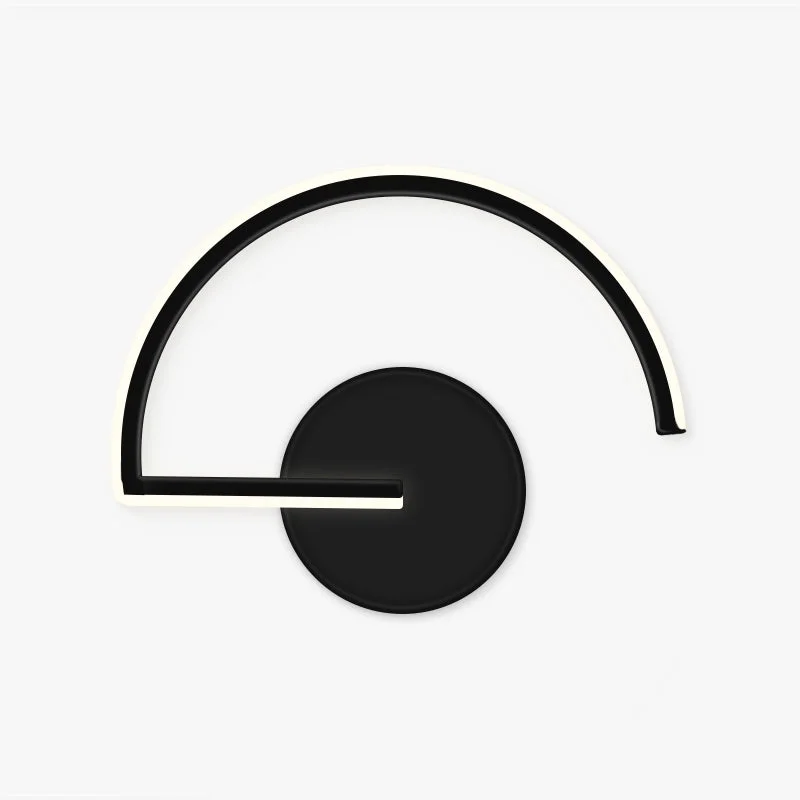 Trendy Lacey Minimalist Linear Semicircular Metal Decor Wall Lamp Black White Expertly Made