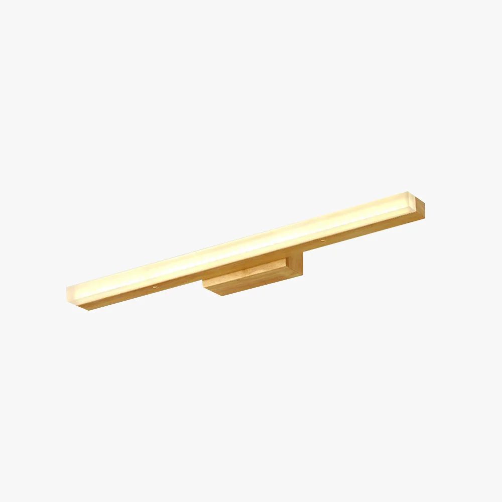 Recyclable Leigh Modern Linear Wood Acrylic Wall Lamp Bathroom Vanity Mirror Front Relaxed