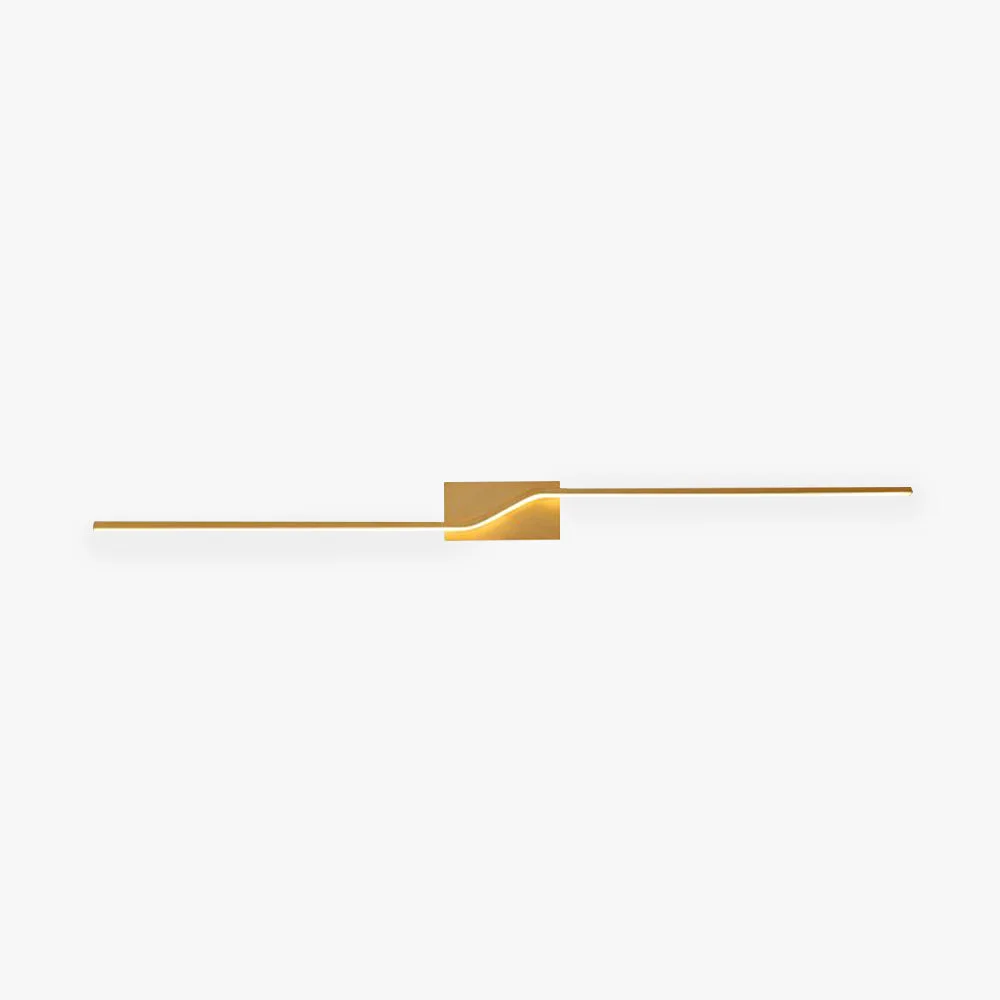 Consistent Leigh Luxury Curved Linear Metal Wall Lamp Gold Casual