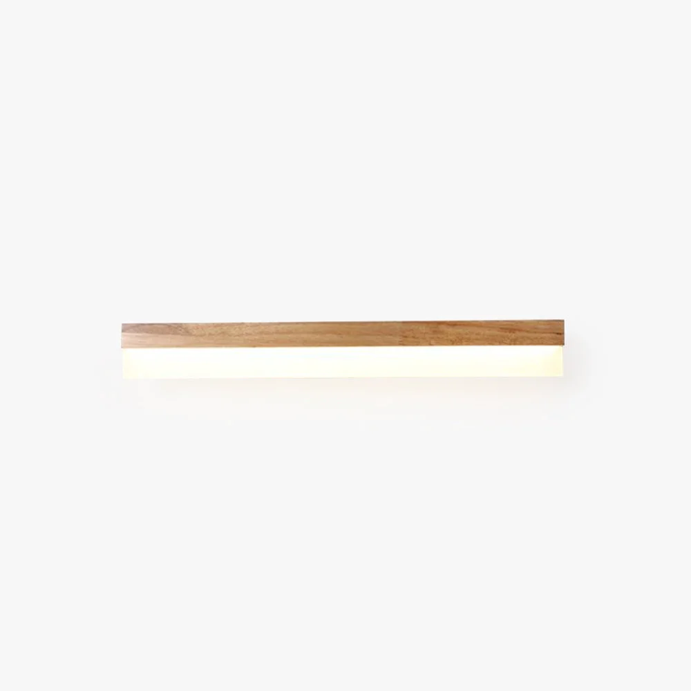 Natural Ozawa Modern Rectangular Arc Shape Wood Metal Wall Lamp Innovative