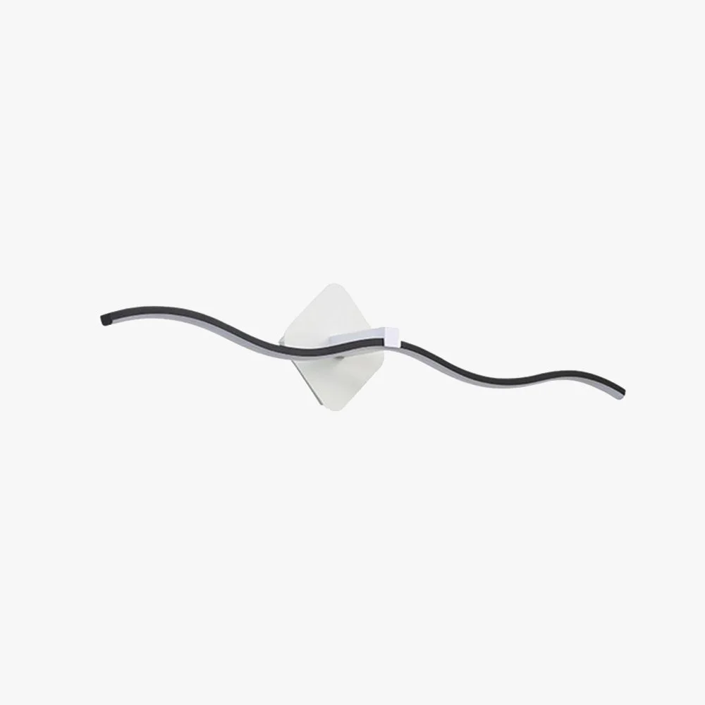 Original Design Minimalist Wave Linear Metal Wall Lamp Black White Clean