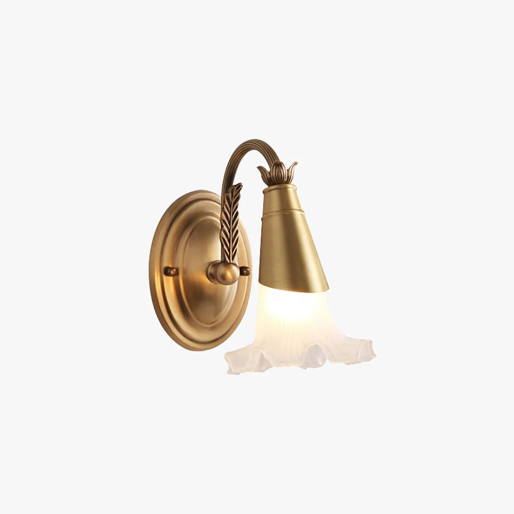 Secure Félicie Nordique Retro Flower Metal Glass Wall Lamp Gold Outstanding