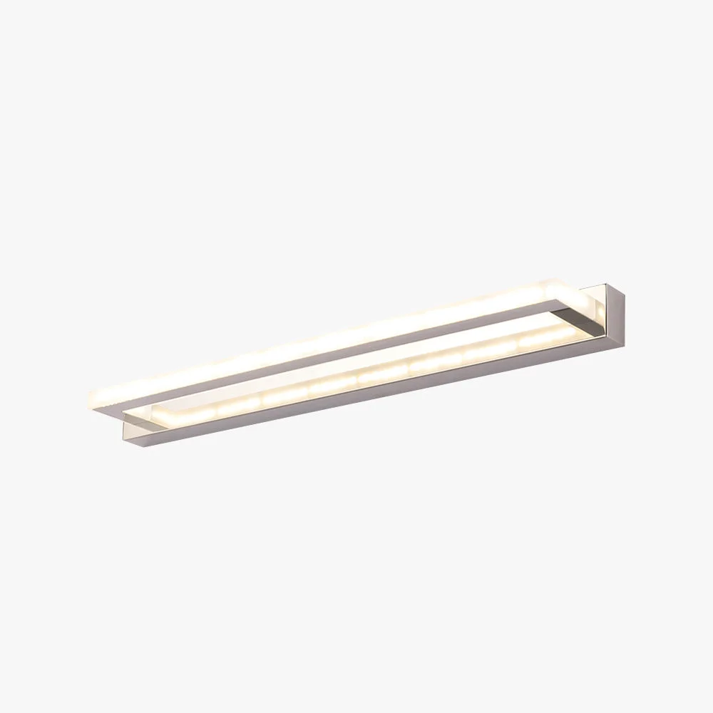 High-End Leigh Rectangular Led Mirror Front Vanity Wall Mount Light Bathroom White Safe