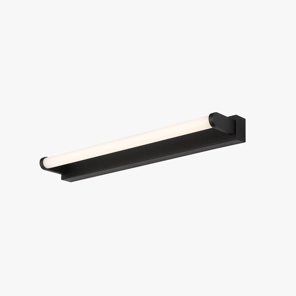 Soft Leigh Minimalist Linear Cylindrical Metal Acrylic Wall Lamp Black Bathroom Recyclable