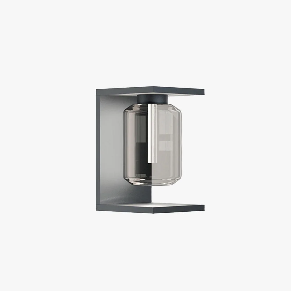 Responsible Orr Modern Lantern Glass Outdoor Wall Lamp Black Gray User-Friendly