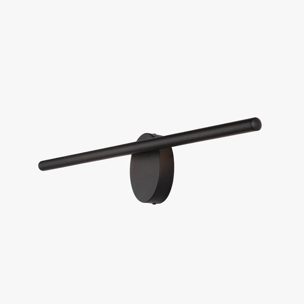 Convenient Edge Minimalist Linear Metal Wall Lamp Black Bathroom Front Mirror Solid