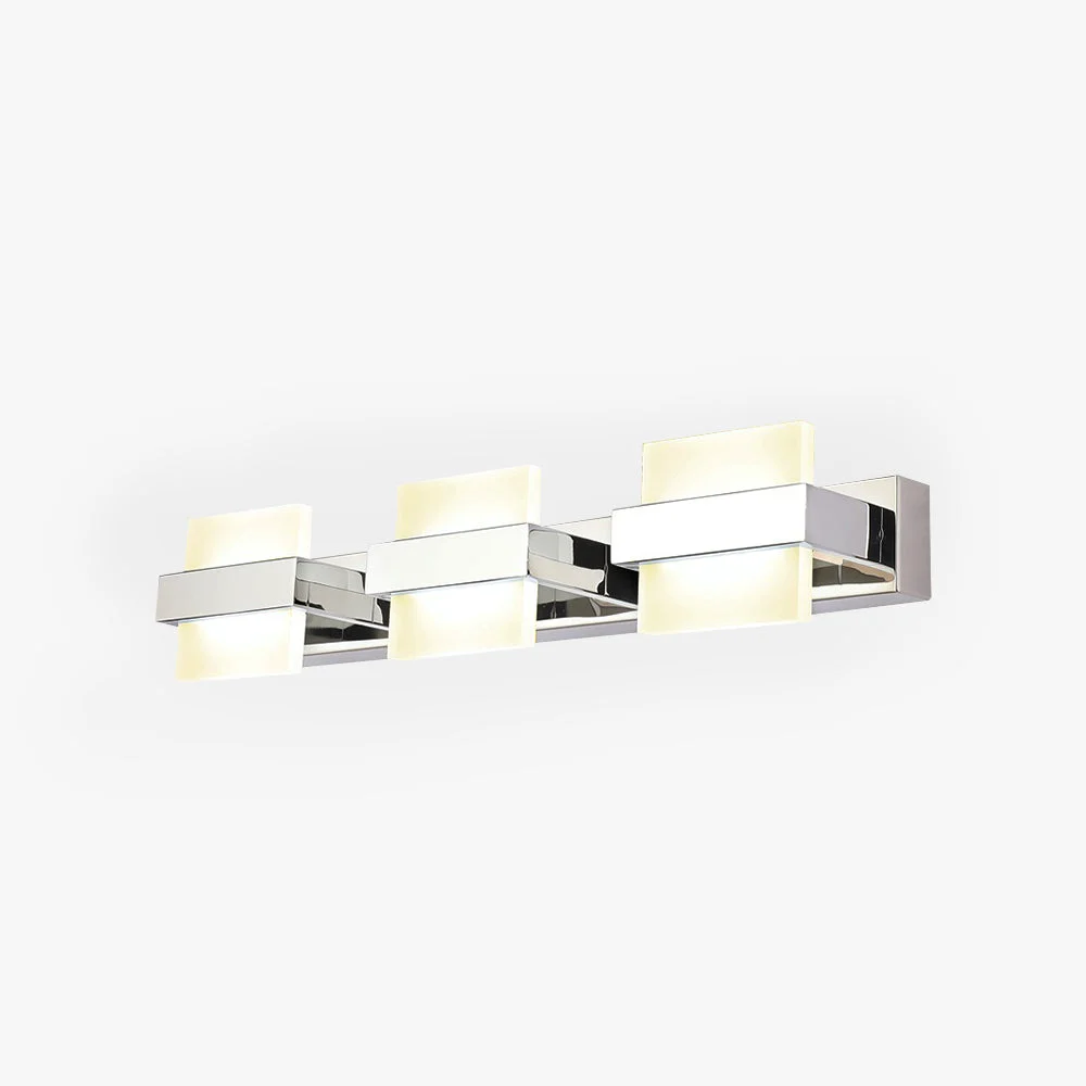 Smooth Leigh Modern Square Metal Acrylic Wall Lamp Silver Bathroom Top-Quality