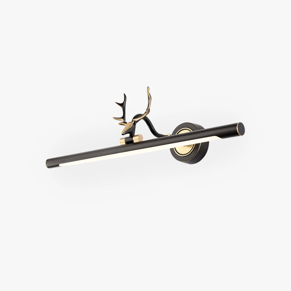 Convenient Leigh Decorative Deer Mirror Front Vanity Wall Lamp Black Gold Specialty