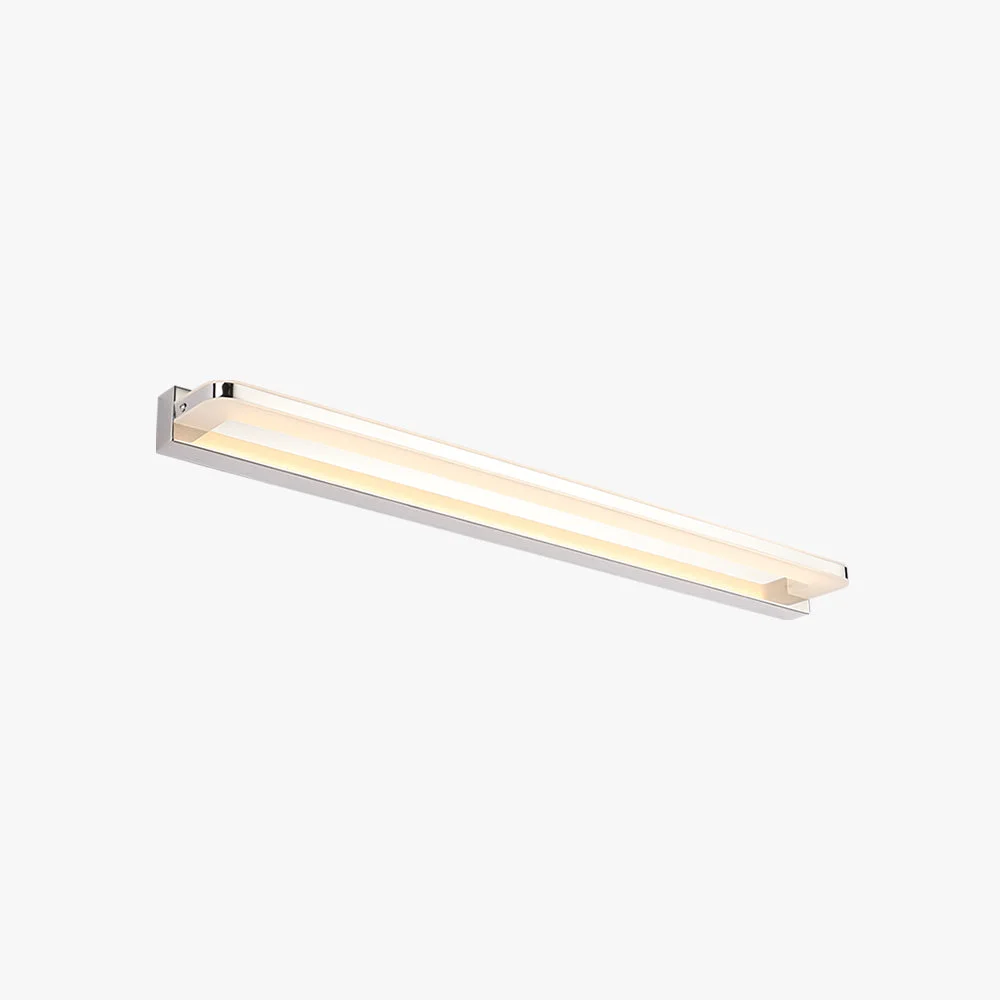 Powerful Leigh Nordic Linear Metal Mirror Front Wall Lamp Chrome Black Easy-to-Use