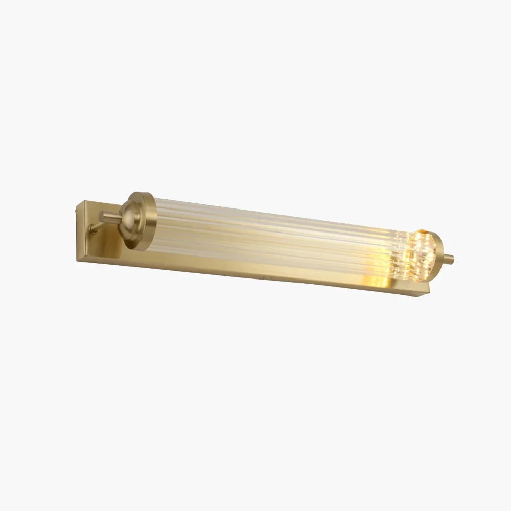 Reusable Kristy Modern Cylindrical Metal Crystal Mirror Front Wall Lamp Gold Clean