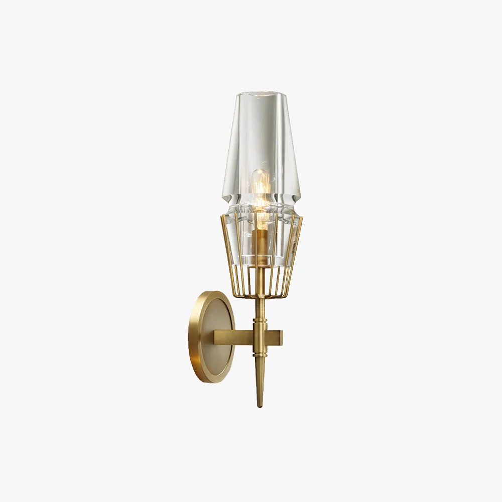 High-Grade Blair Vintage Lantern Metal Glass Wall Lamp Gold Practical