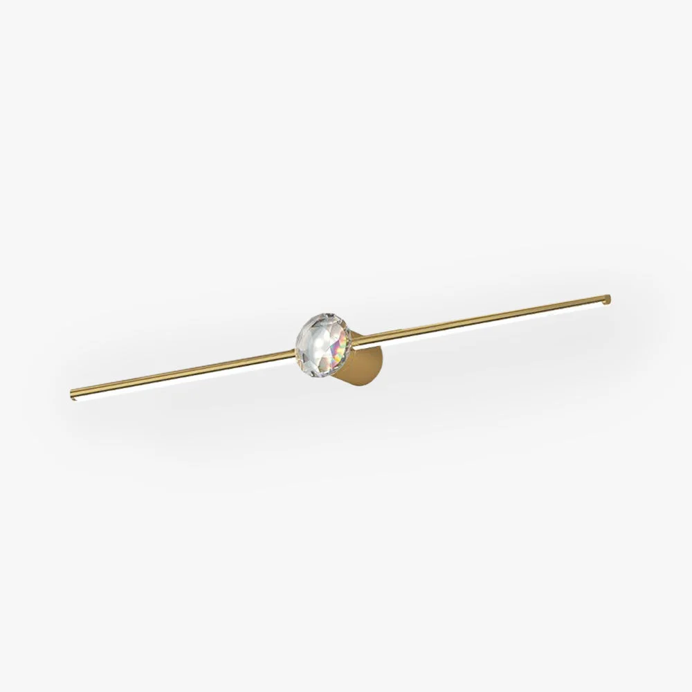 Specialty Kristy Minimalist Linear Metal Crystal Mirror Front Vanity Wall Lamp Gold Healthy