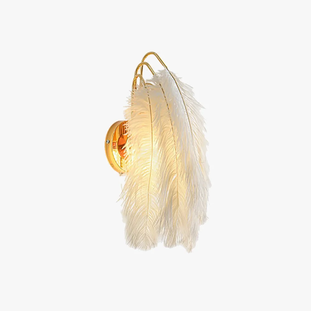 Outstanding O’Moore Wall Lamp Modern Art Deco Metal Feather Gold Bedroom High-Performance