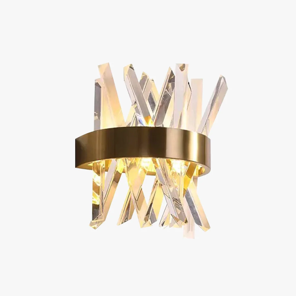 Exclusive Marilyn Decorative Geometric Crystal Metal Wall Lamp Gold First-Class