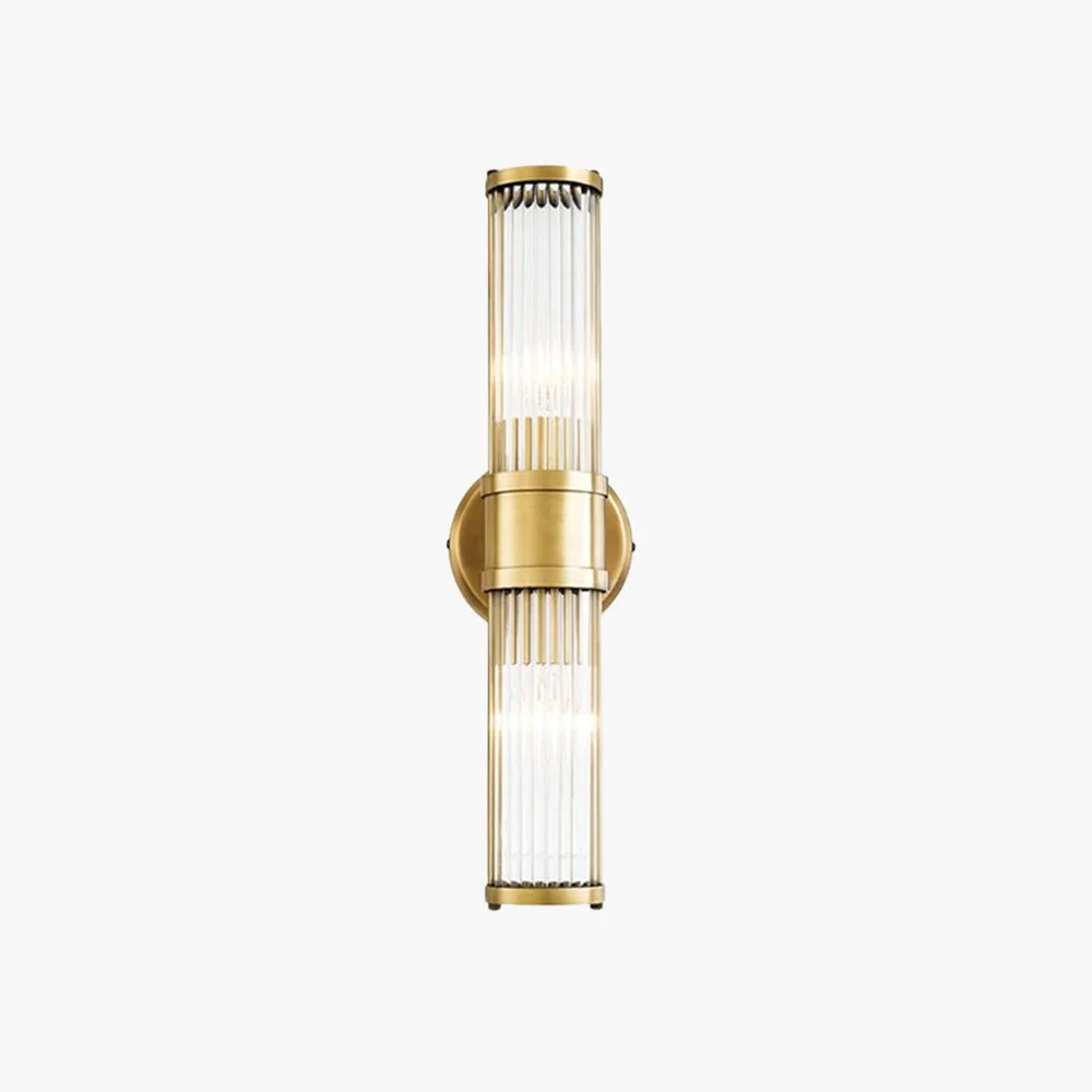 Convenient Leigh American Cylindrical Elegant Gold Glass Metal Vanity Wall Lamp Selected