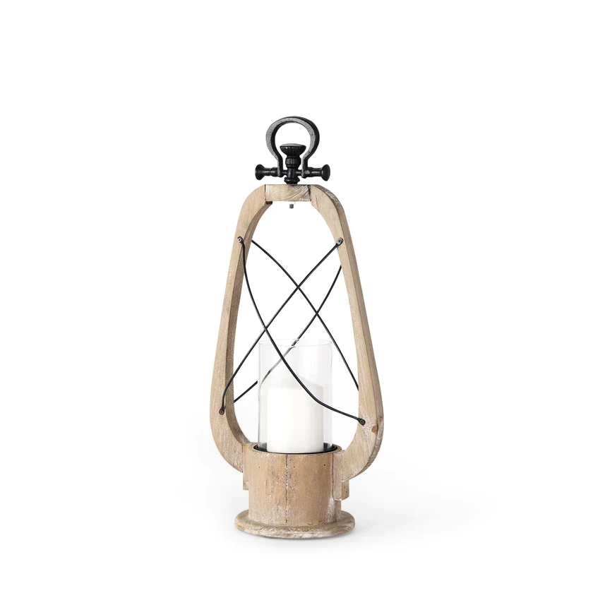 Healthy Zain I Small Brown Wooden Vintage Inspired Candle Holder Lantern Casual