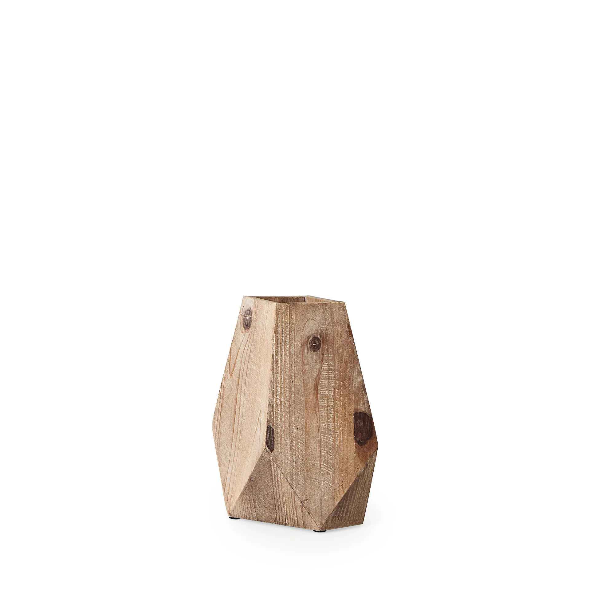 Enhanced Allen IV Short Natural Brown Wood Oval Vase Trendy
