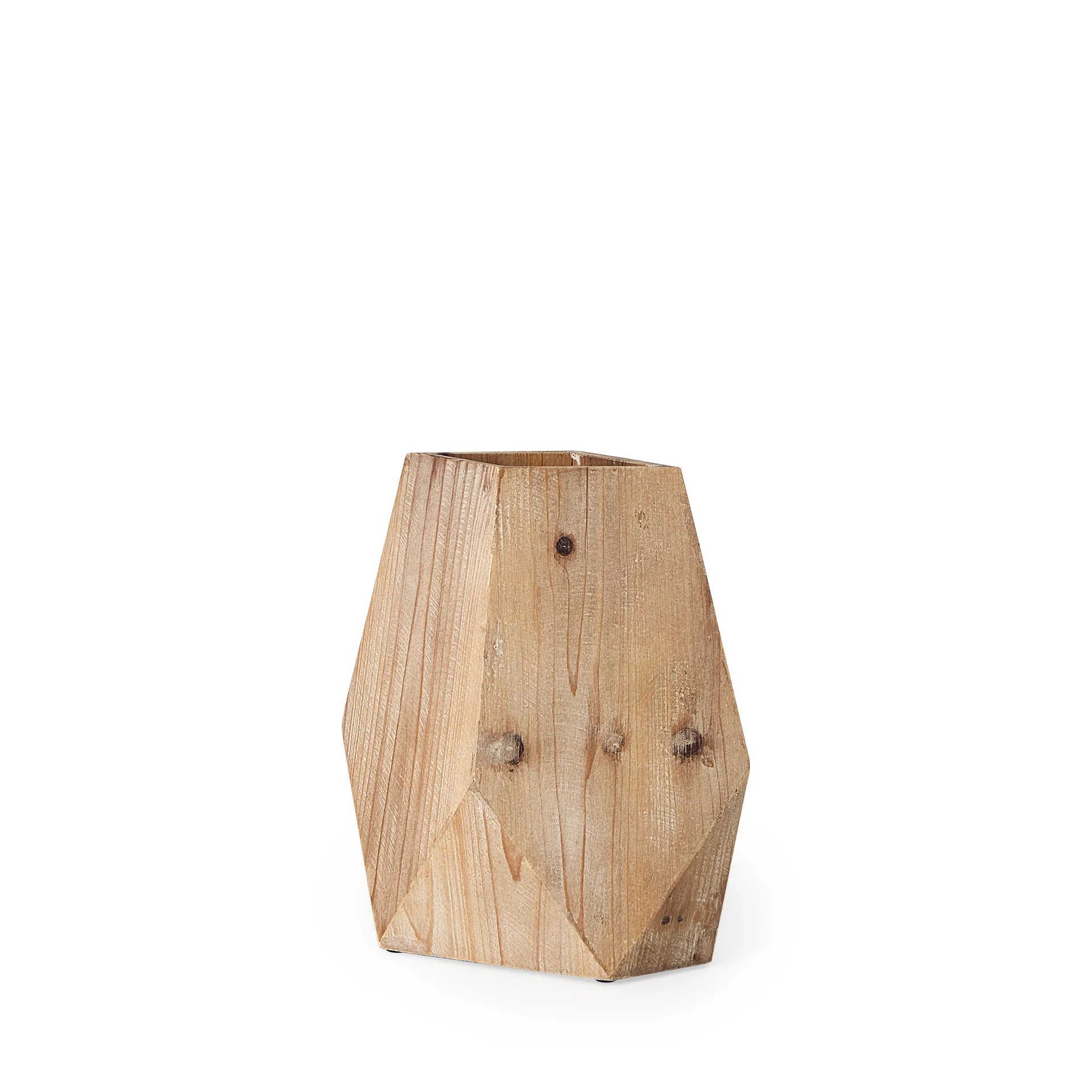 Proven Allen III Tall Natural Wooden Base Oval Vase High-Grade