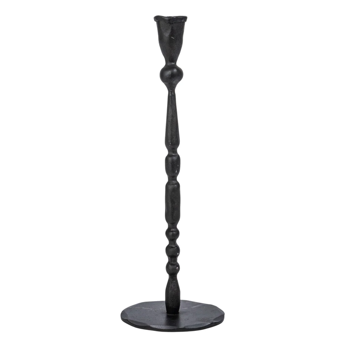Fine Crafted Hand-Forged 12-inch Cast Iron Taper Holder Black Smart