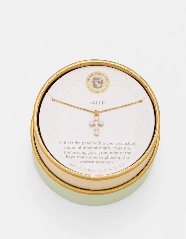 Crafted Sea La Vie Necklace Faith Pearl Cross Gold Exceptional