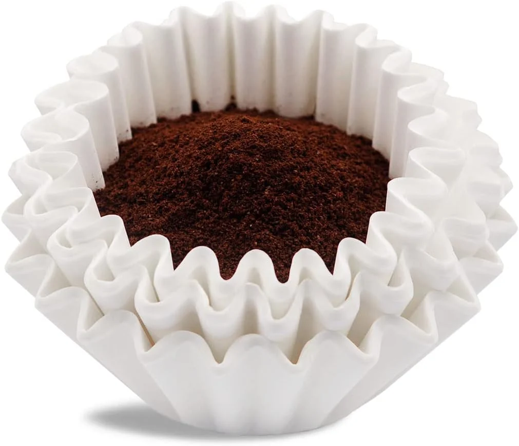 Smooth Coffee Filters 8-12 Cup 7.875 inch x 3.25 inch 100 Count Basket Coffee Filters White Disposable 8 to 12 Cup Coffee Filter Paper Reliable