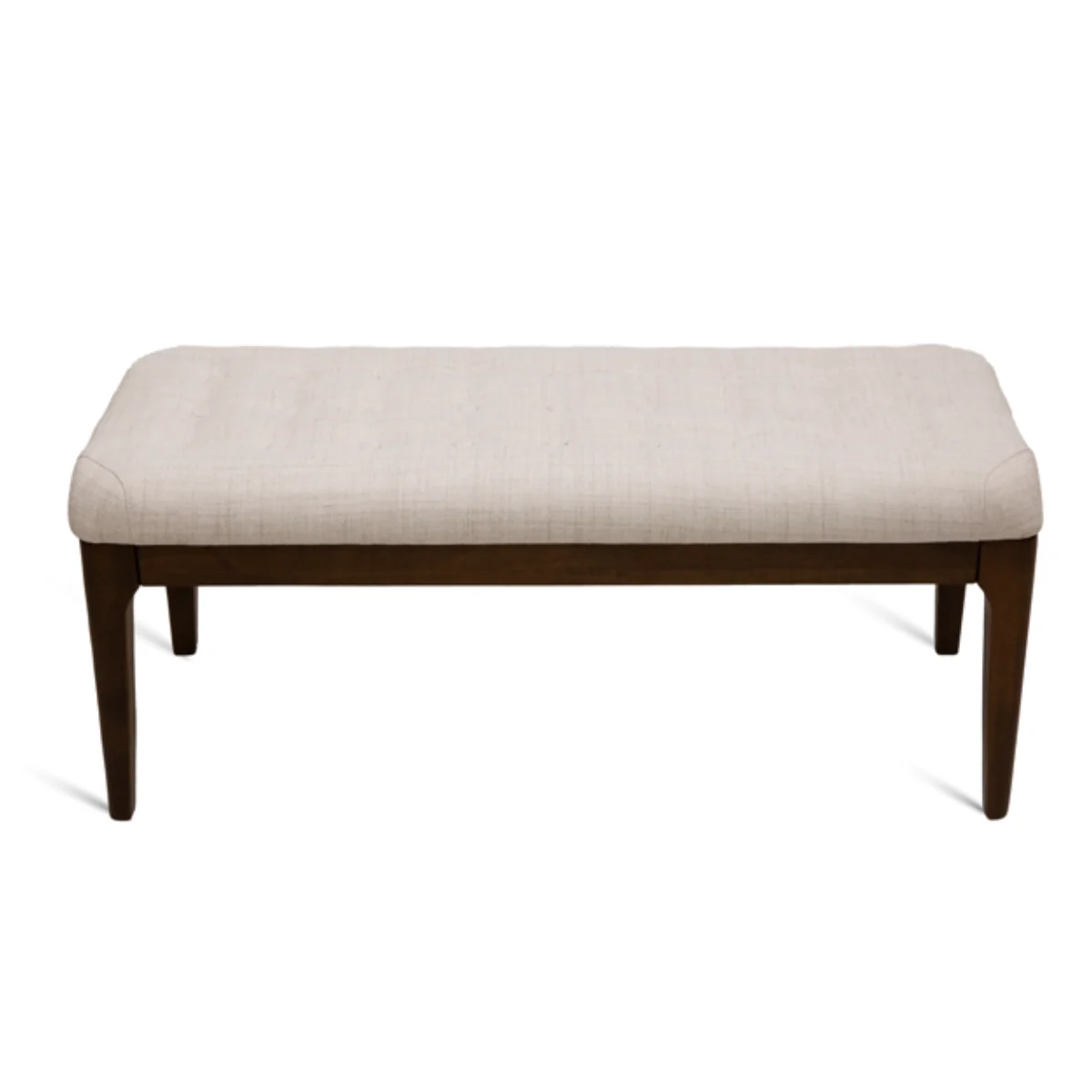 Trendy Ettore Tufted Walnut Dining Bench Traditional
