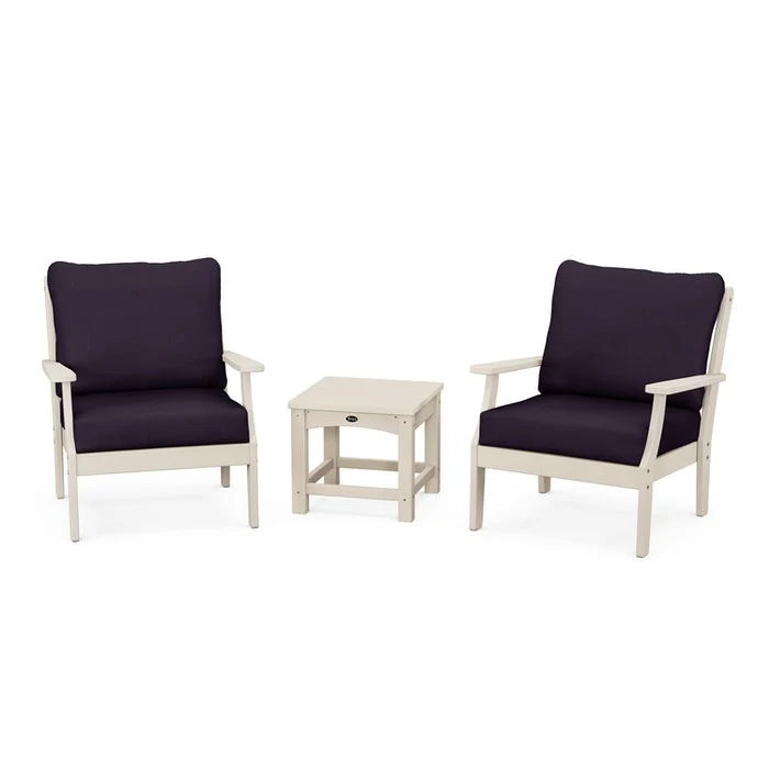 Long-Lasting Trex® Outdoor Furniture™ Yacht Club 3-Piece Deep Seating Set Modern