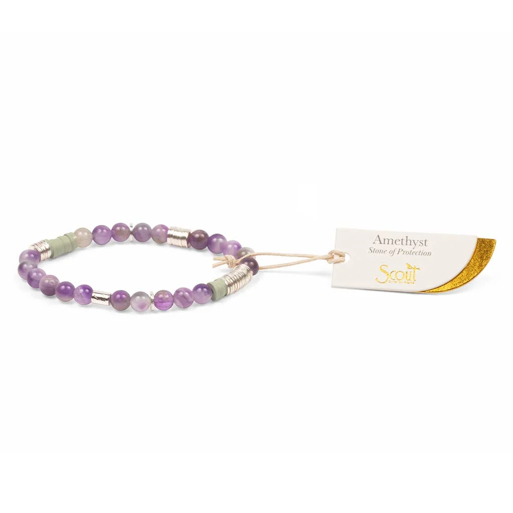 Sustainable Intermix Stone Stacking Bracelet Amethyst Dependable